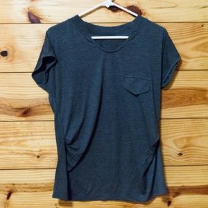 Gray Scoop Neck Tee